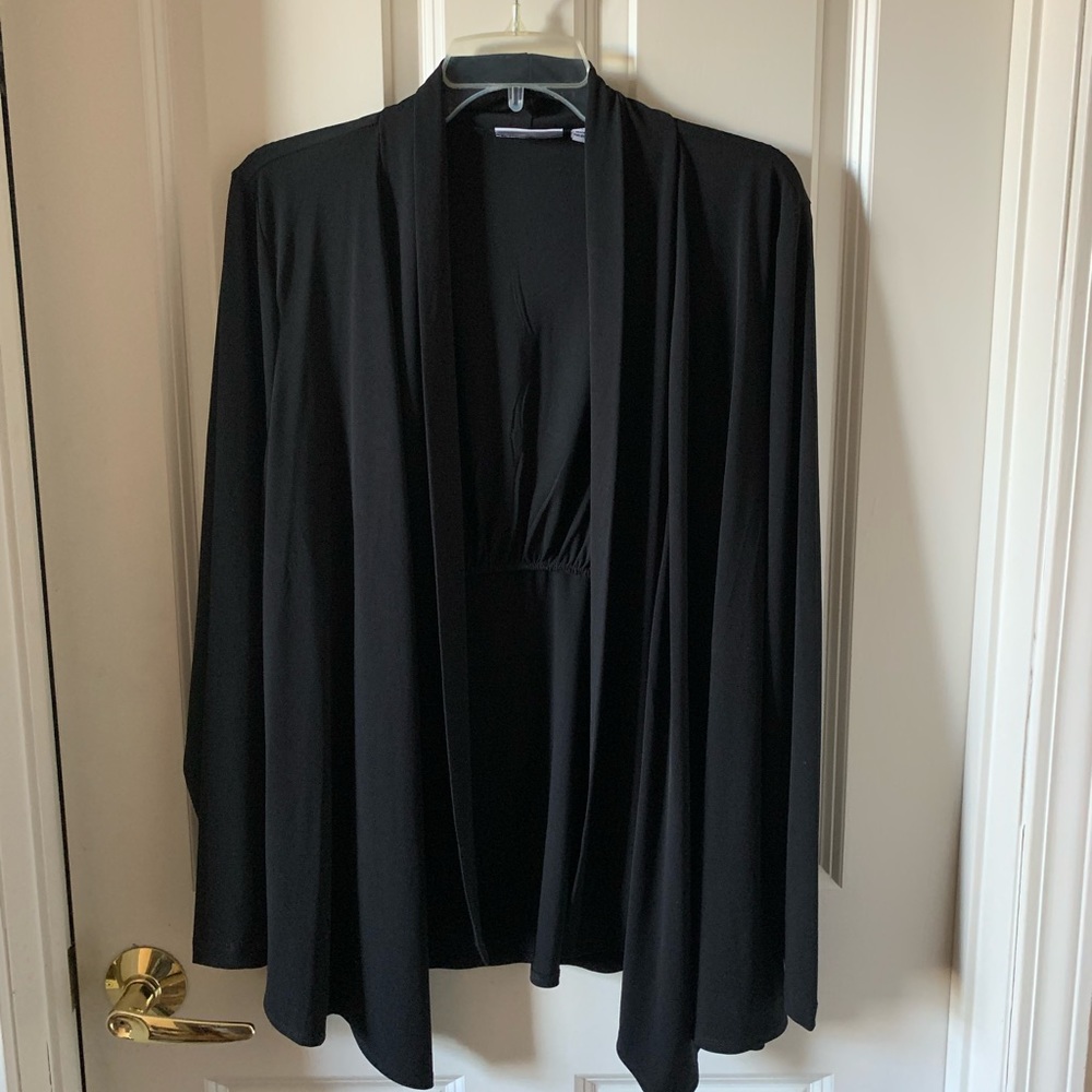 Susan Graver Black Open Cardigan